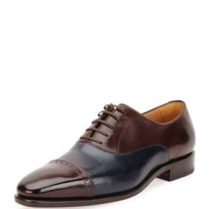 Salvatore Ferragamo Tramezza Calfskin Spectator Shoe - 8.5 UK
